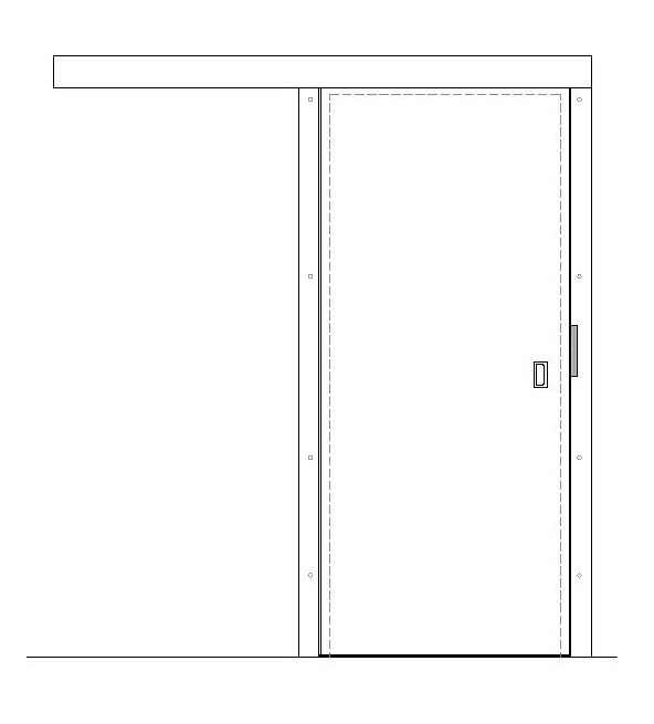 Porte isotherme coulissante BSE12 ALU GAUCHE - 1400x2200mm