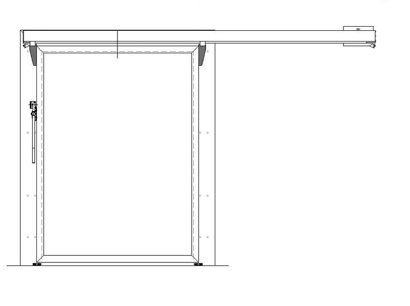 Porte chambre froide coulissante industrielle IPE19 PVC DROITE - 2600x2100mm