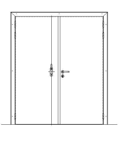 Porte de service double battant BED16 PVC - 2000x2400mm