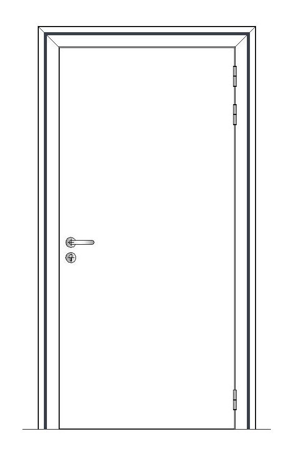 Porte isotherme de service BEE02 ALU DROITE - 600x2100mm