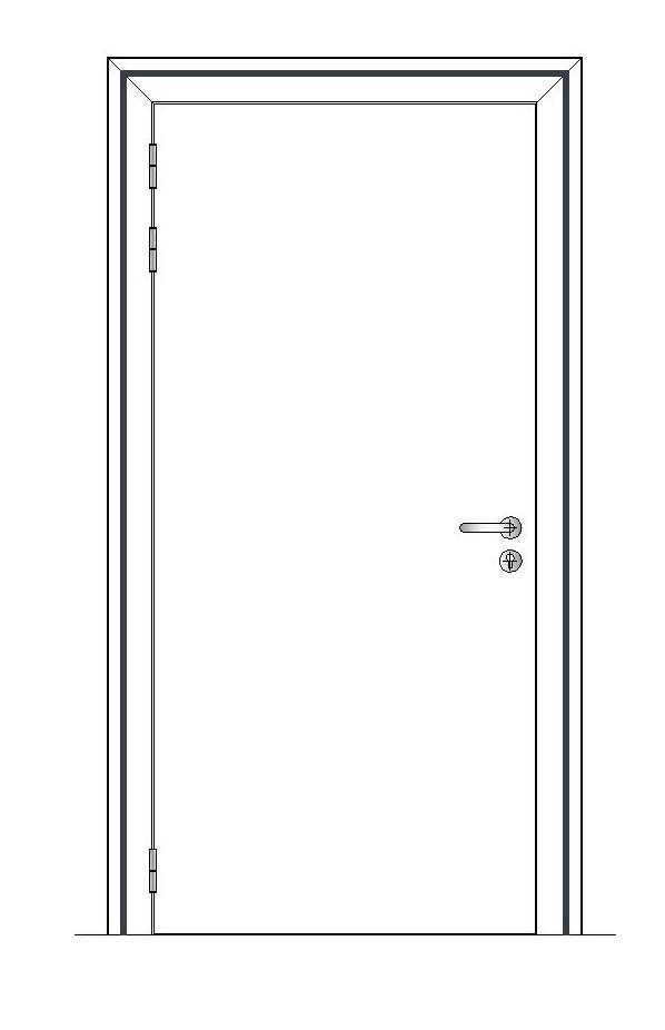 Porte isotherme de service BEE04 ALU GAUCHE - 700x2000mm