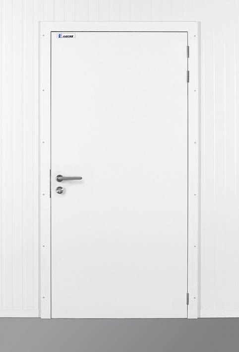 Porte de service simple battant BEE10 CADRE INOX - 900x2000mm avec barre-antipanique (parois 80 mm)