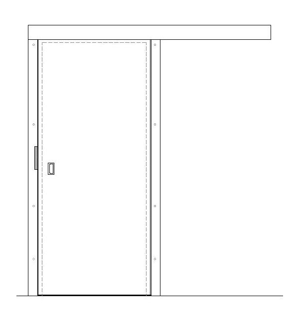 Porte isotherme coulissante BSE02 ALU DROITE - 800x2200mm