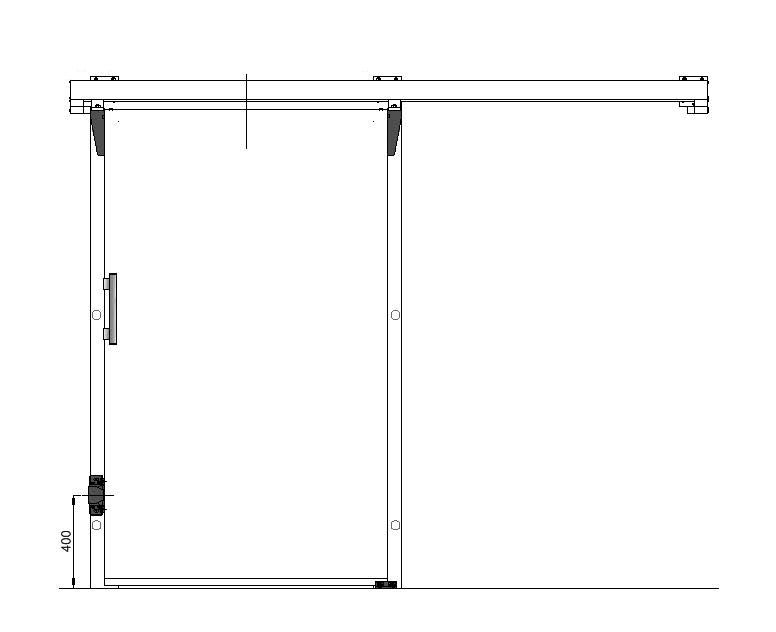 Porte congélateur coulissante légère ENE01 ALU DROITE - 800x2000mm