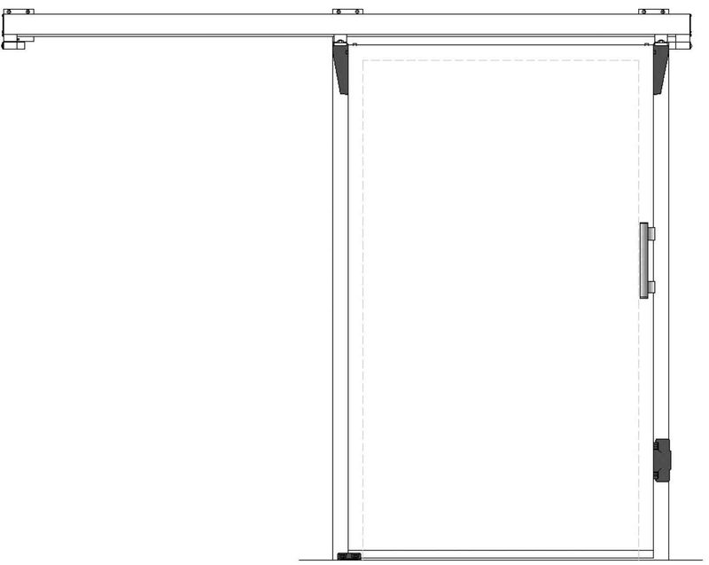 Porte congélateur coulissante légère ENE01 ALU GAUCHE - 800x2000mm