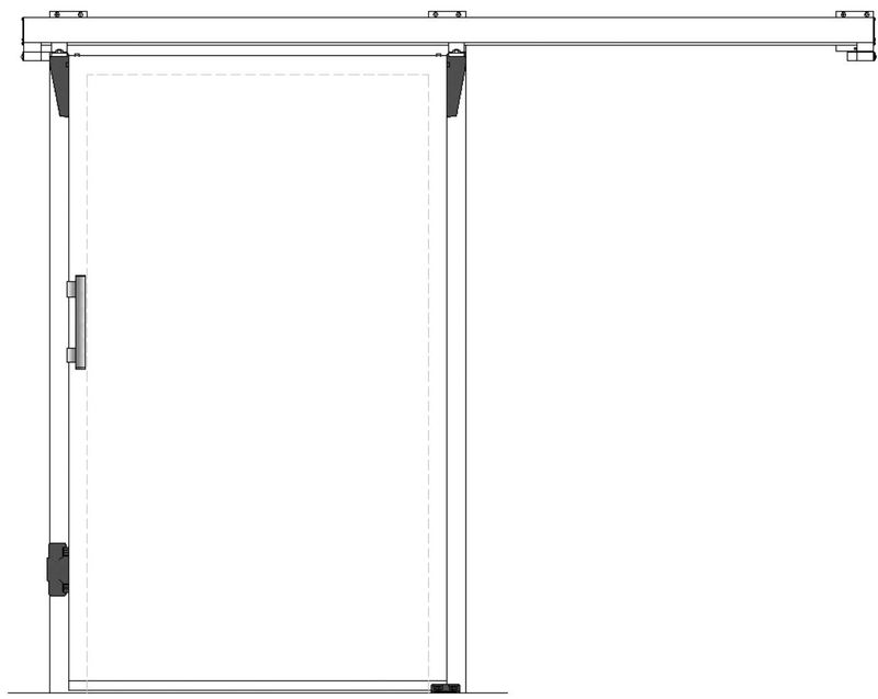 Porte chambre froide coulissante légère EPE04 ALU DROITE - 900x2000mm