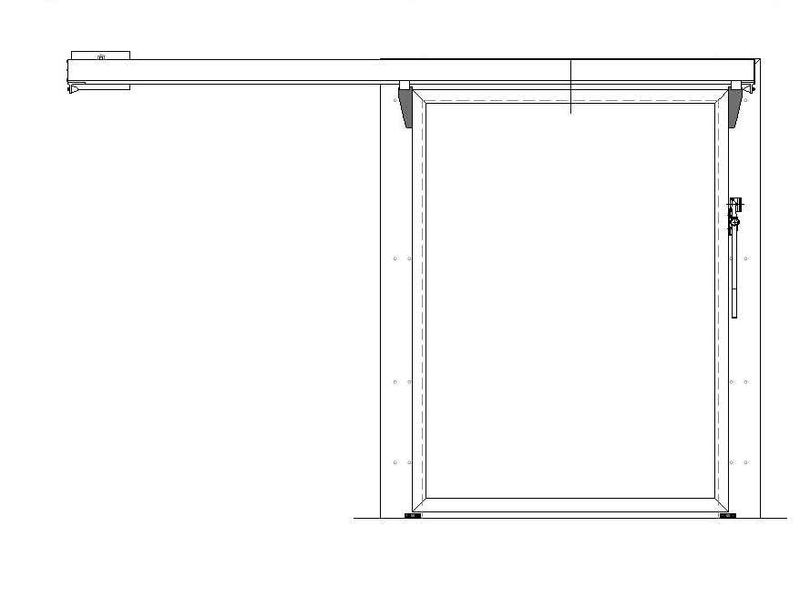 Porte congélateur coulissante industrielle INE03 PVC GAUCHE - 1400x2700mm