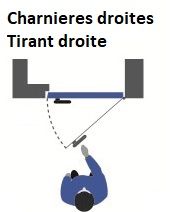 Porte congélateur simple battant ODE04 ALU - DROITE 700x2100mm