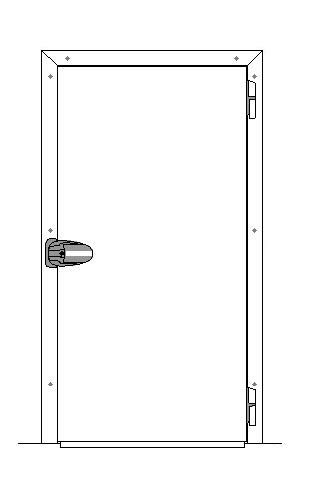 Porte congélateur simple battant ODE07 ALU - DROITE 800x2200mm