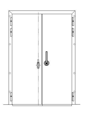 Porte chambre froide double battant OFD13 PVC - 1800x2000mm
