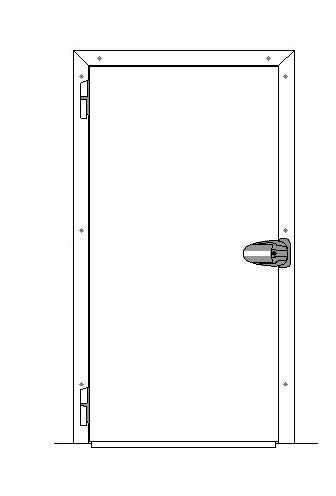 Porte chambre froide simple battant OFE06 ALU GAUCHE - 800x2100mm