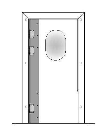 Porte va et vient polyéthylène simple battant  PEE01 PVC GAUCHE - 700x2000mm