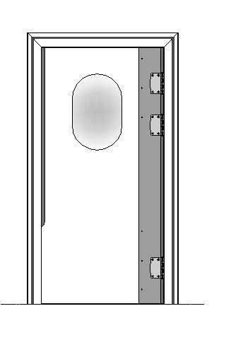 Porte va et vient polyéthylène simple battant PEE04 ALU DROITE - 800x2000mm