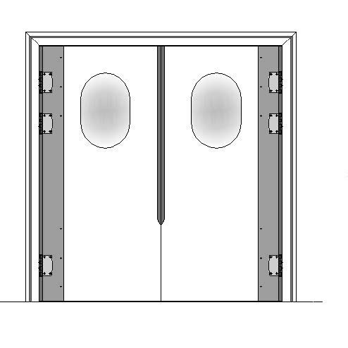 Porte va et vient polyéthylène double battant PED07 ALU - 1800x2000mm