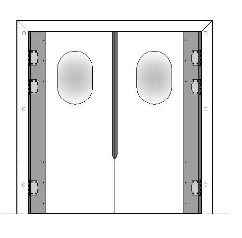 Porte va et vient polyéthylène double battant PED07 PVC - 1800x2000mm