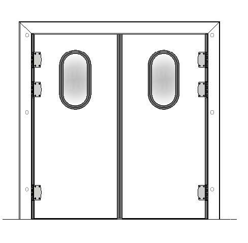 Porte va et vient isoler double battant VVD01 PVC - 1400x2000mm