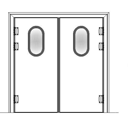 Porte va et vient isoler double battant VVD02 ALU - 1400x2200mm