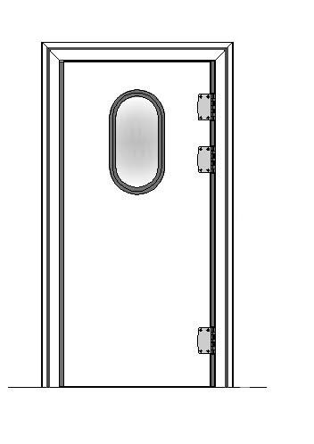 Porte va et vient isolée simple battant VVE01 ALU DROITE - 700x2000mm