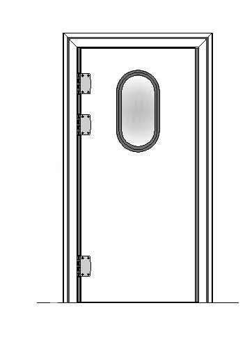 Porte va et vient isolée simple battant VVE03 ALU GAUCHE - 800x2000mm