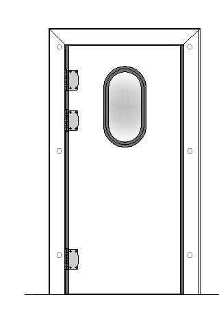 Porte va et vient isolée simple battant VVE03 PVC GAUCHE - 800x2000mm