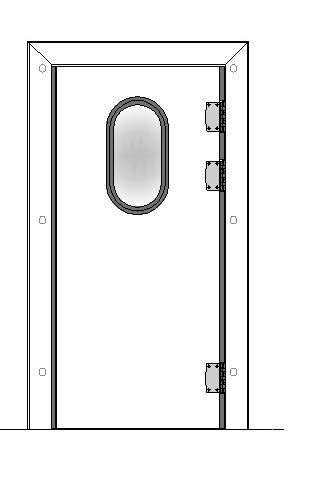 Porte va et vient isolée simple battant VVE14 PVC DROITE - 1100x2000mm