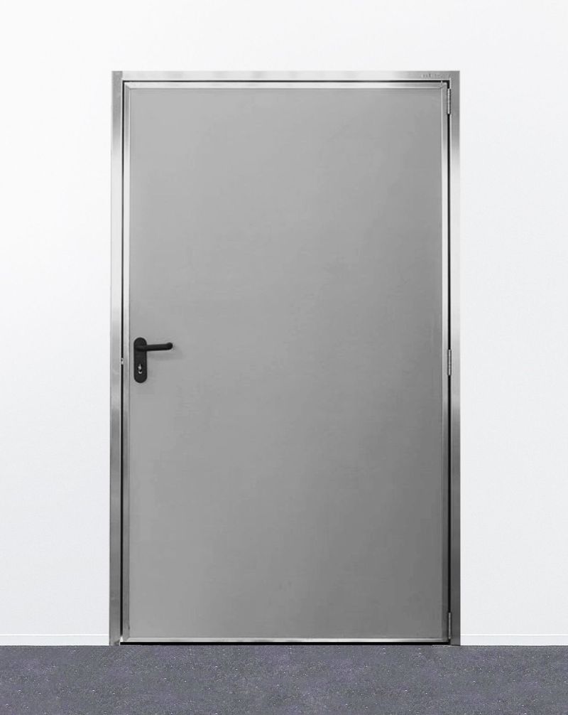 Porte d'etable en PVC gris  - 0875 x 2000 mm