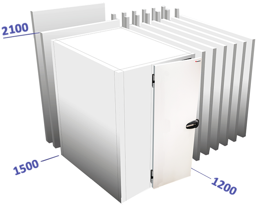 Chambre avec sol dim int 1500 x 1200 x 1940 sans unité de froid