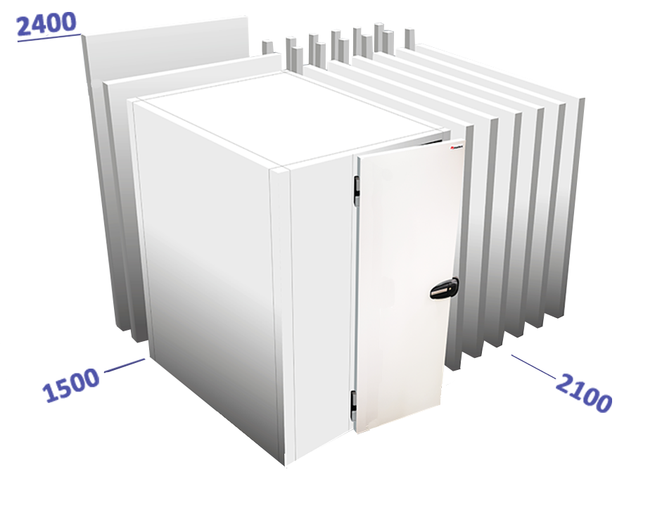 Chambre avec sol dim int 1500 x 2100 x 2240 sans unité de froid