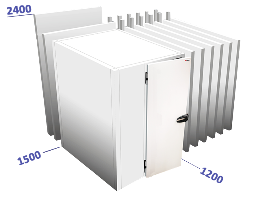 Chambre avec sol dim int 1500 x 2400 x 2240 sans unité de froid