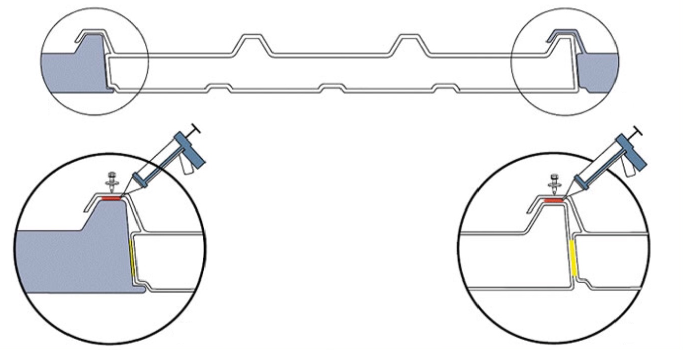 Vis option: Cavalier pan. toiture 8012 (100 pc)