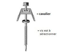 Vis option: Cavalier pan. toiture 9010 (100 pc)