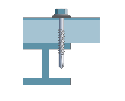 Vis charpente metal laqué RAL9005 pan. toiture 200 mm (5.5 x 270 mm)(100 pc)