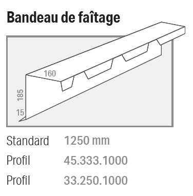 Faitière sur mur cranté NCN4 -  L 2140 mm RAL8012