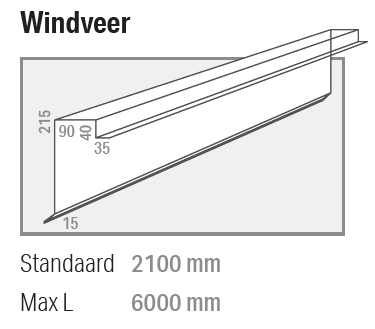 Bande de rive sur mur NCN4 - L 2100 mm RAL8012