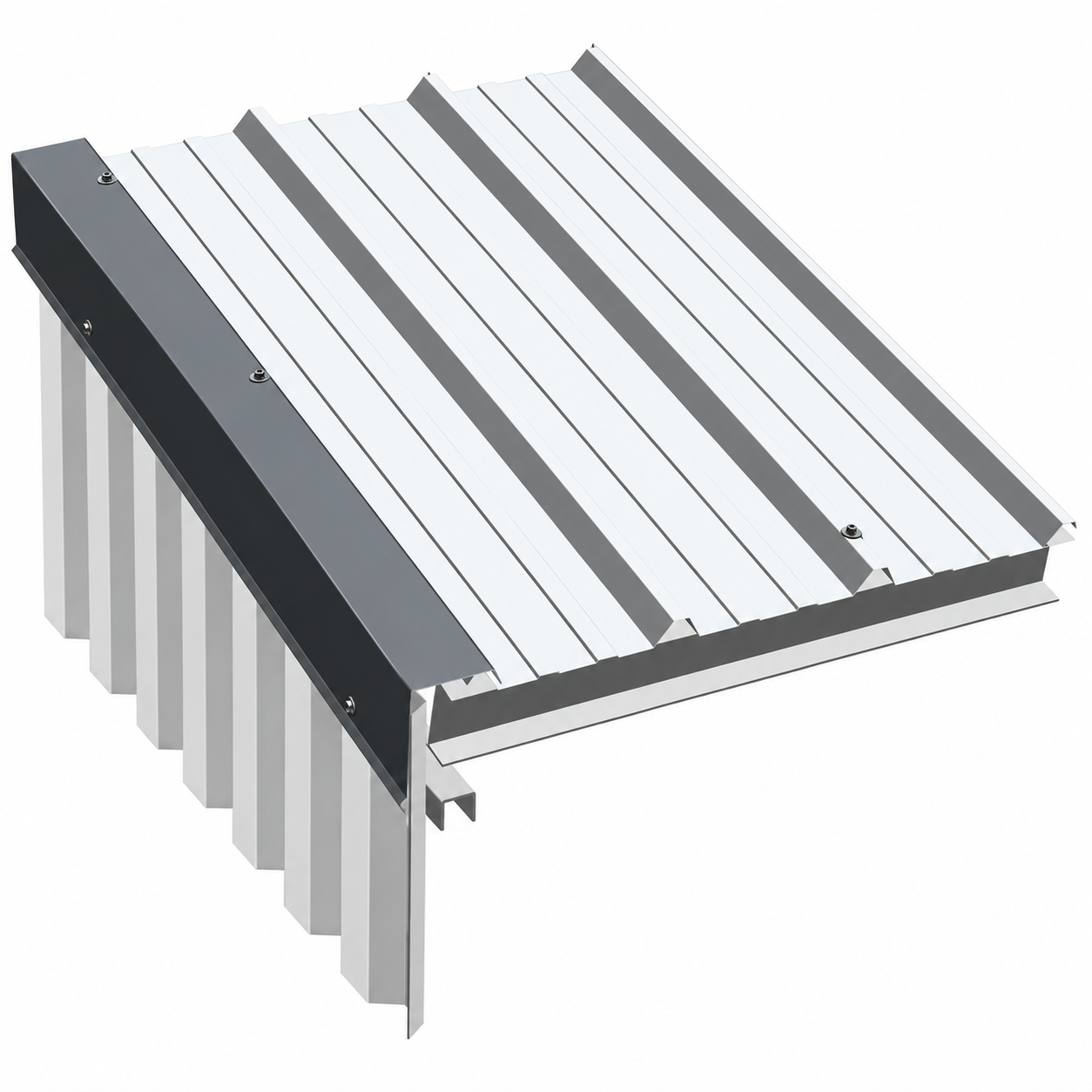 Bande de rive sur mur NCN4 - L 2100 mm RAL9010