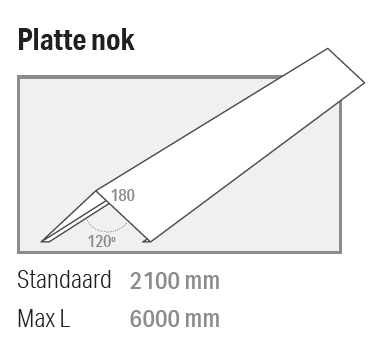 Faitière plat NCN4 - L 2100 mm RAL7016