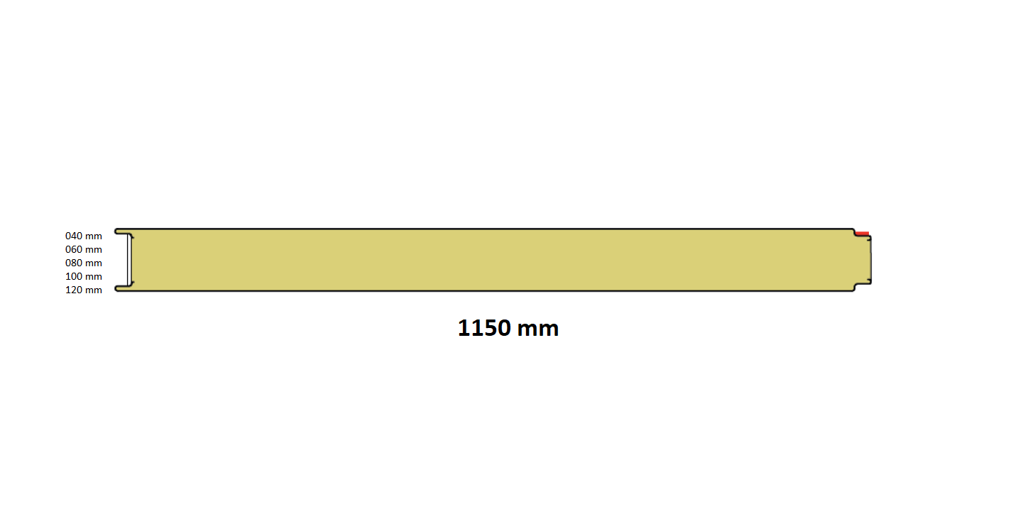 Panneaux sandwich 060 industriele longueur 2500 mm lisse RAL9010/9010 