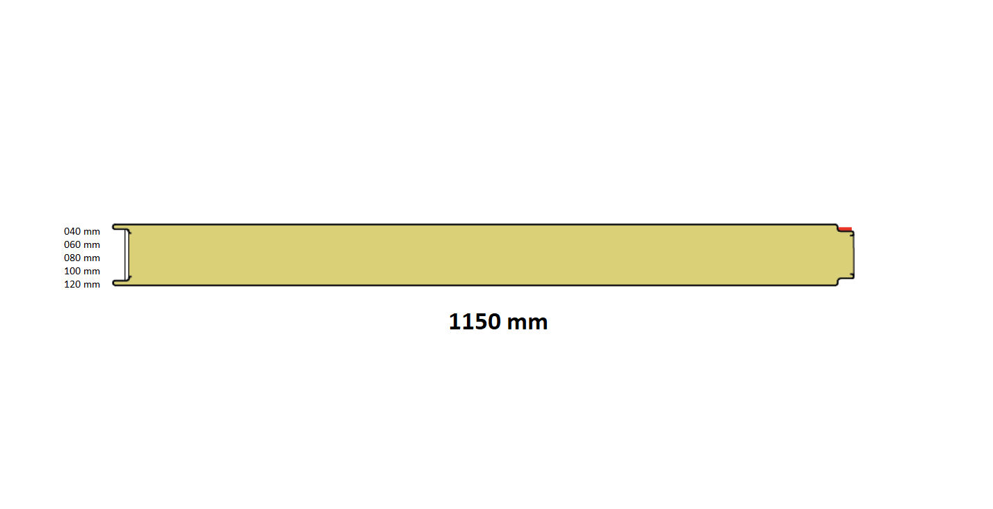 Panneaux sandwich 080 industriels, longueur 2500 mm, lisse RAL 9010/9010
