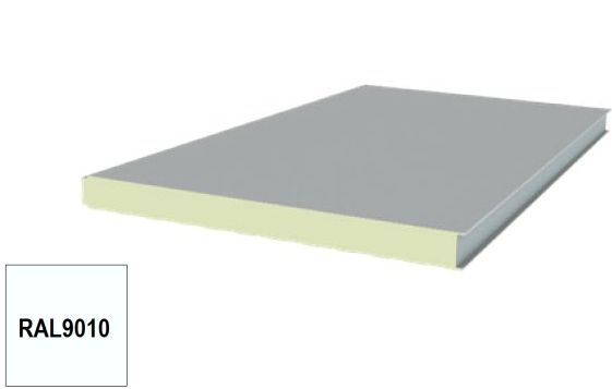 Panneaux sandwich 080 industriels, longueur 4500 mm, lisse RAL 9010/9010