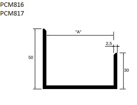 Profil en U bord de tôle PVC/ALU 9mm vendu au mètre JC127 - TIDO