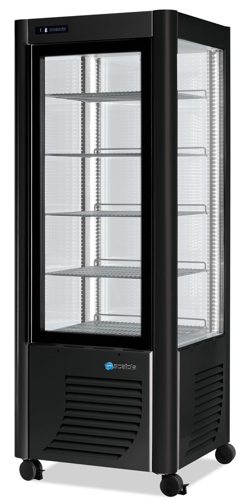 Location armoire réfrigérée 4 faces vitrées ventilée 400 F BLACK (A400F/BL)