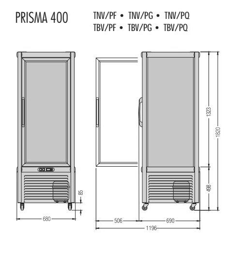 Location armoire réfrigérée avec 4 faces vitrées, plateaux tournantes PRIS400 (APRIS400)