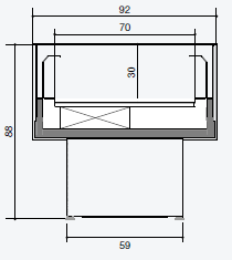 Location réfrigérateur îlot FLATEY 150 BLACK (IFLAT15)