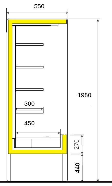 Location vitrine murale réfrigérée LIGHT 120 (ML120)