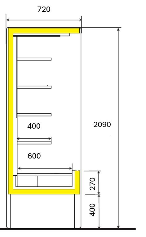 Location vitrine murale réfrigérée Vizela 100 (MV100)