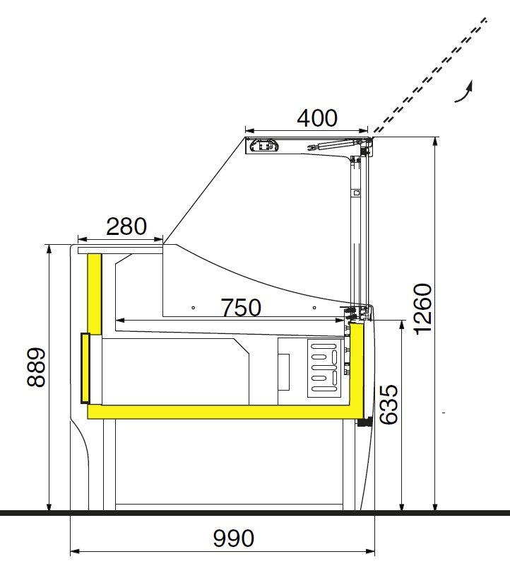 Location vitrine réfrigérée MESETAS 400 (VM40)