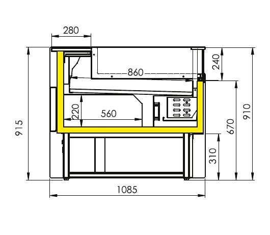 Location vitrine réfrigérée PORTHOS 150 libre service (VP15LS)