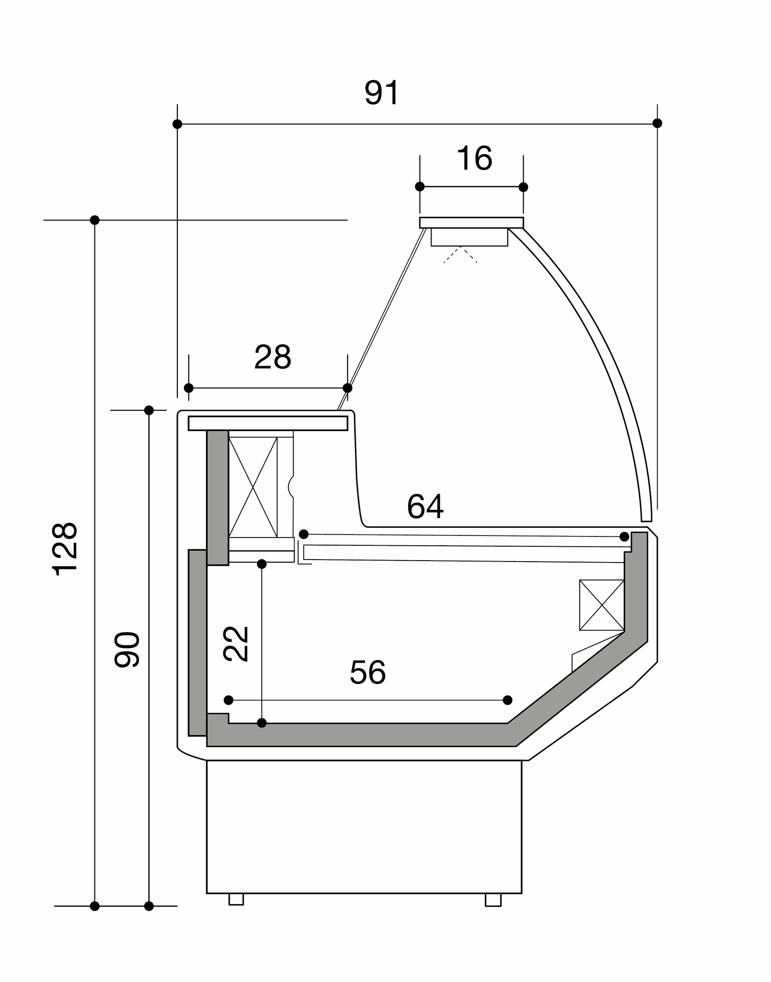 Location vitrine réfrigérée Patagonia 150 (VPA15)