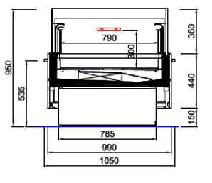 Ilot Diamond SQ 150 TN PLEXI sans vitrage