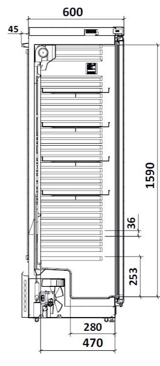 Armoire congélateur ACE400SC porte vitrée